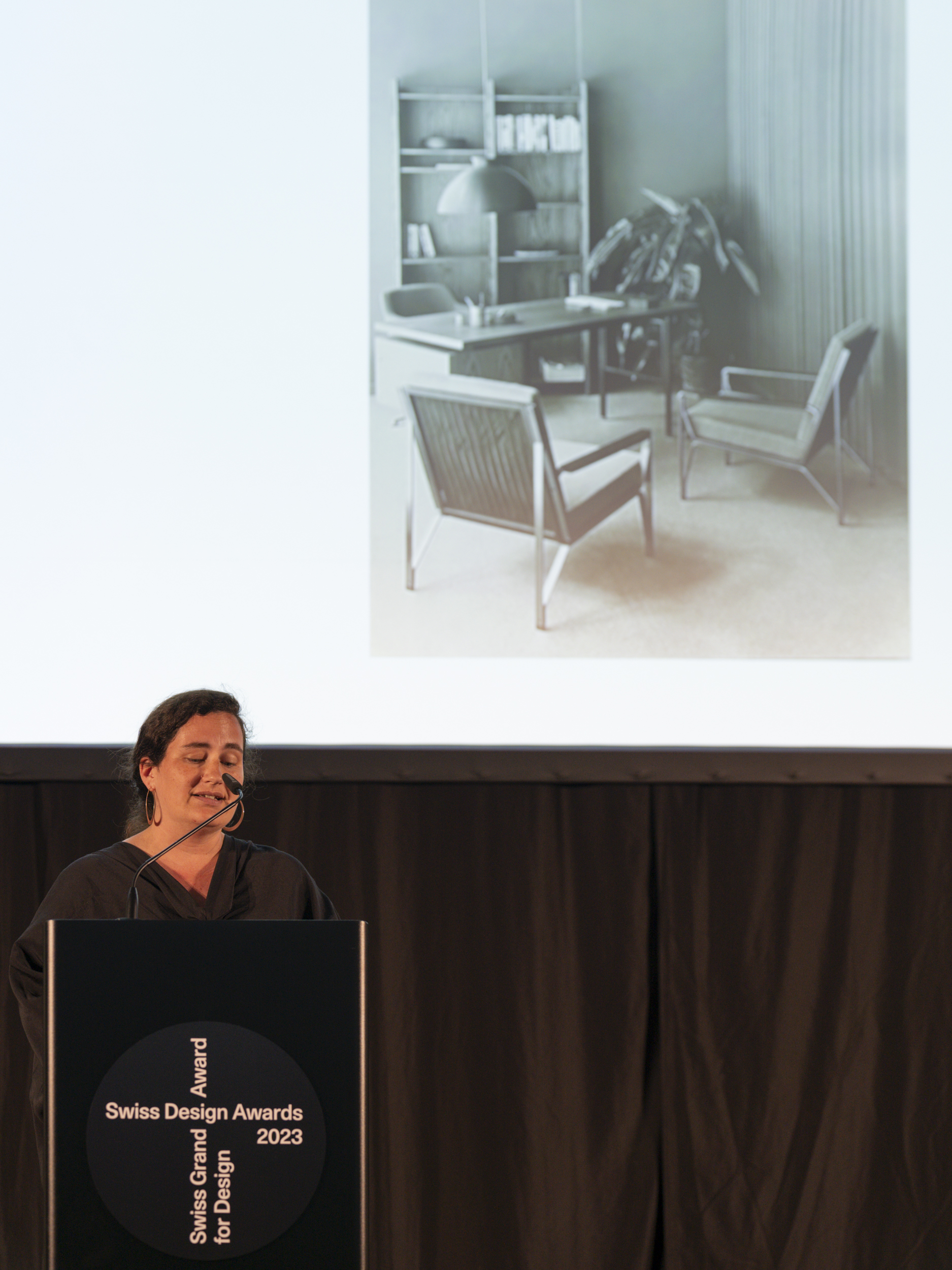 Vera Sacchetti, commission member, image of furniture by Eleonore Peduzzi Riva